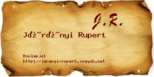 Járányi Rupert névjegykártya
